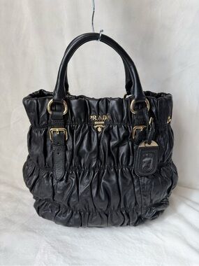 Prada Gauffre Leather Tote Bag